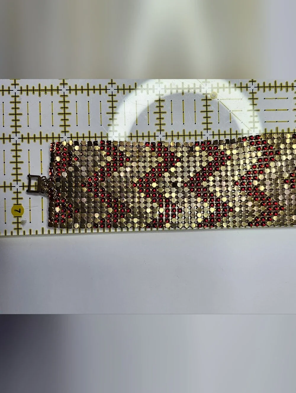 Gold and Red Sequin Chainmail Evening Clutch